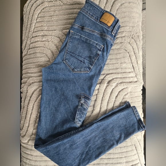 American Eagle Outfitters Women's Size 6 X-long Blue Jeggings High Rise - Picture 1 of 5